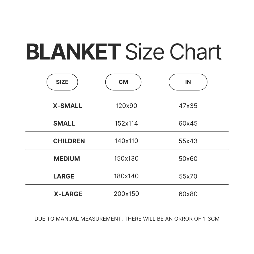 Blanket Size Chart - Rain World Store