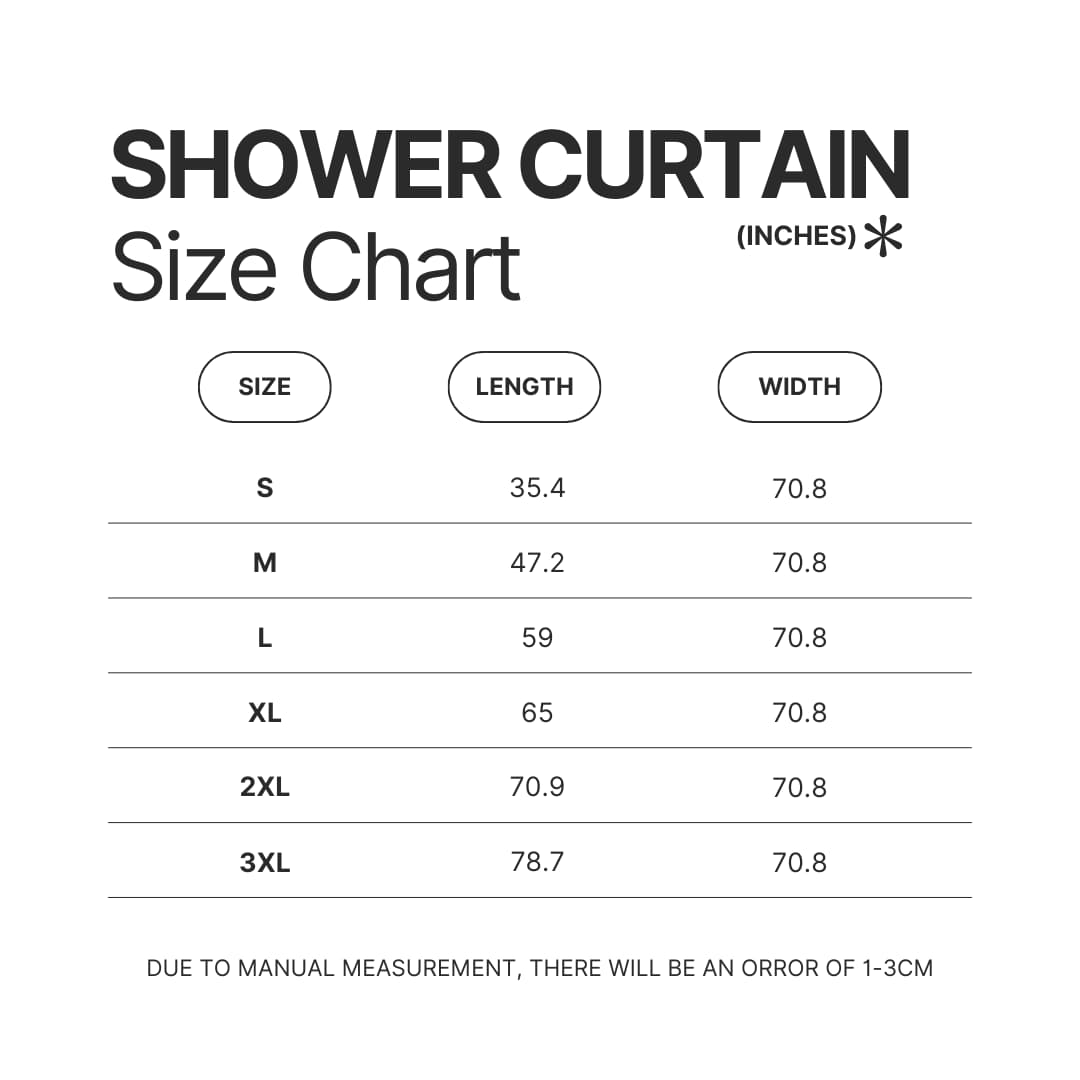 Shower Curtain Size Chart - Rain World Store